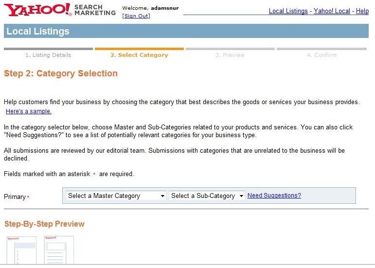 yahoo local listings