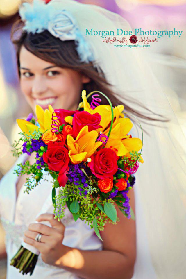 Colorful Wedding Bouquet This fun and funky bouquet was created by Ashlee's 