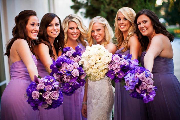 Purple summer wedding flowers