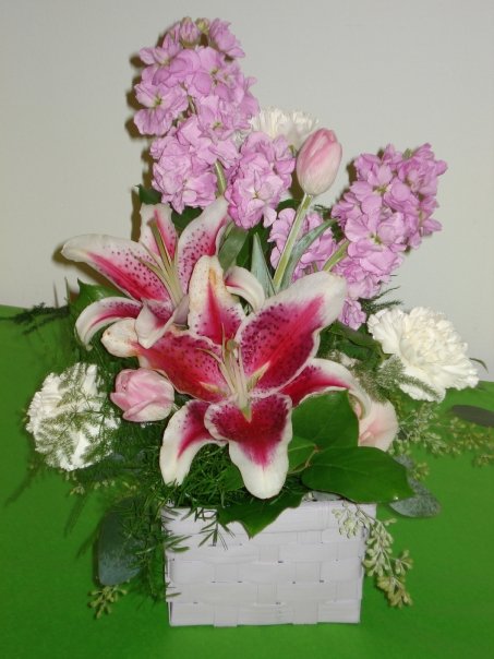 Block Vase Flower Arrangement