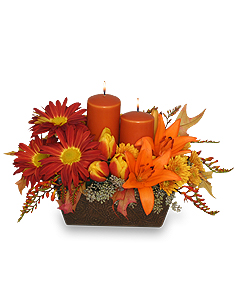 Fall Centerpiece With Candles