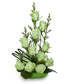 Jade Green Roses Arrangement