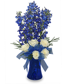 Blue Delphiniums Flower Arrangement