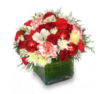 Red and White Holiday Centerpiece