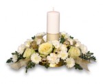 White and Gold Holiday Centerpiece
