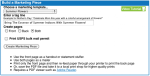 Direct Mail Generator from Flower Shop Network