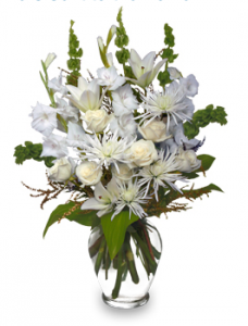 White Gladiolus for August Birthdays!