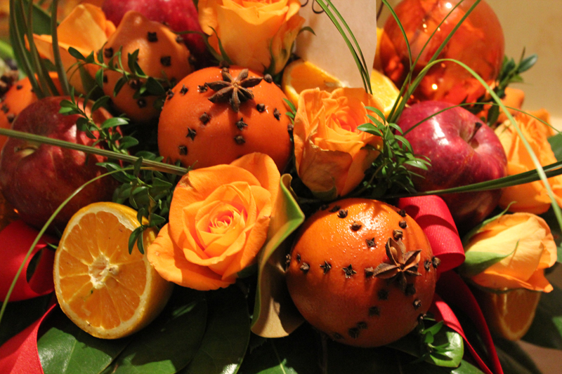 Oranges and Cloves used in Floral Design