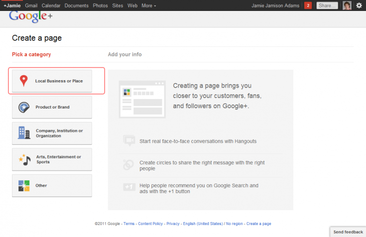 Google Plus Set Up - Step 1