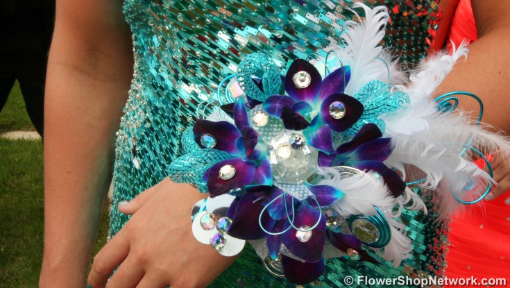 Teal Prom Corsage