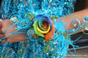 Blue Prom Corsage