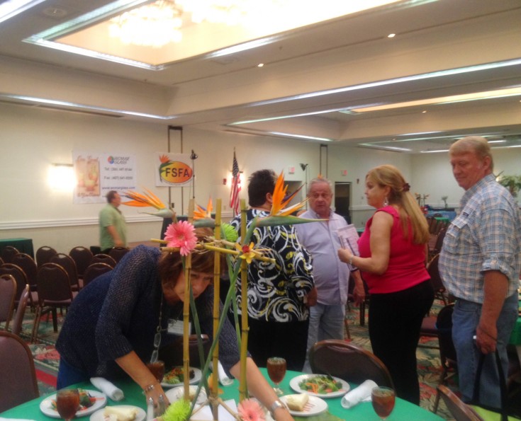 Tropical Centerpieces in progress at the FSFA Convention 2012