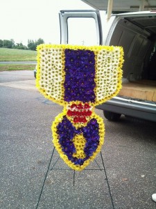 Purple Heart Funeral Flowers by Lanez Florist & Gifts, Hickory NC