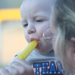 Marla's grandbaby enjoying a popcicle!