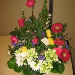 Funeral flower arrangement at the North Carolina State Florist Convention