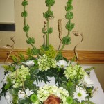 Funeral flower arrangement at the North Carolina State Florist Convention