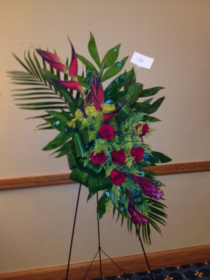Tropical Funeral Flower Arrangement