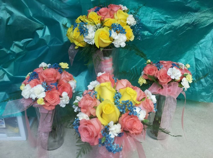 Wedding party flowers by Buds & Blossoms, Edgewood MD