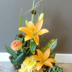 Beautiful early fall flower arrangement by Floral Design in Post Falls ID