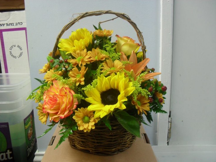 Sunflower basket by Buds & Blossoms, Edgewood MD