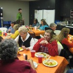 Everyone eating our Thanksgiving feast!