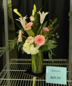 Flowerama arrangement inside cooler
