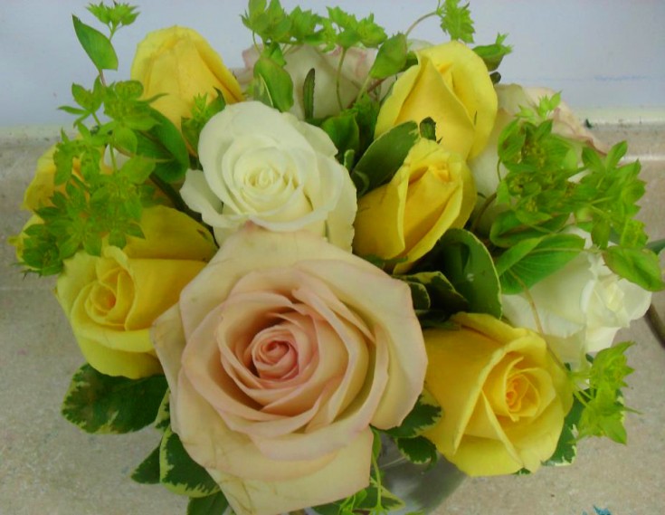 Yellow rose sympathy tribute by Buds & Blossoms, Edgewood MD