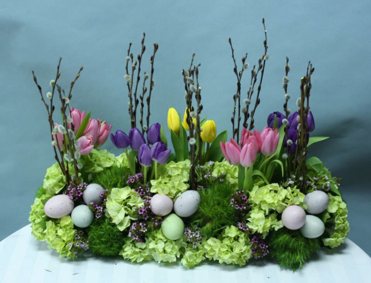 Easter garden arrangement by Crossroads Florist, Mahwah NJ