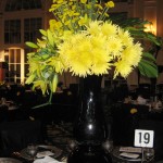 Yellow gala centerpiece at the 2013 Great Lakes Floral Expo