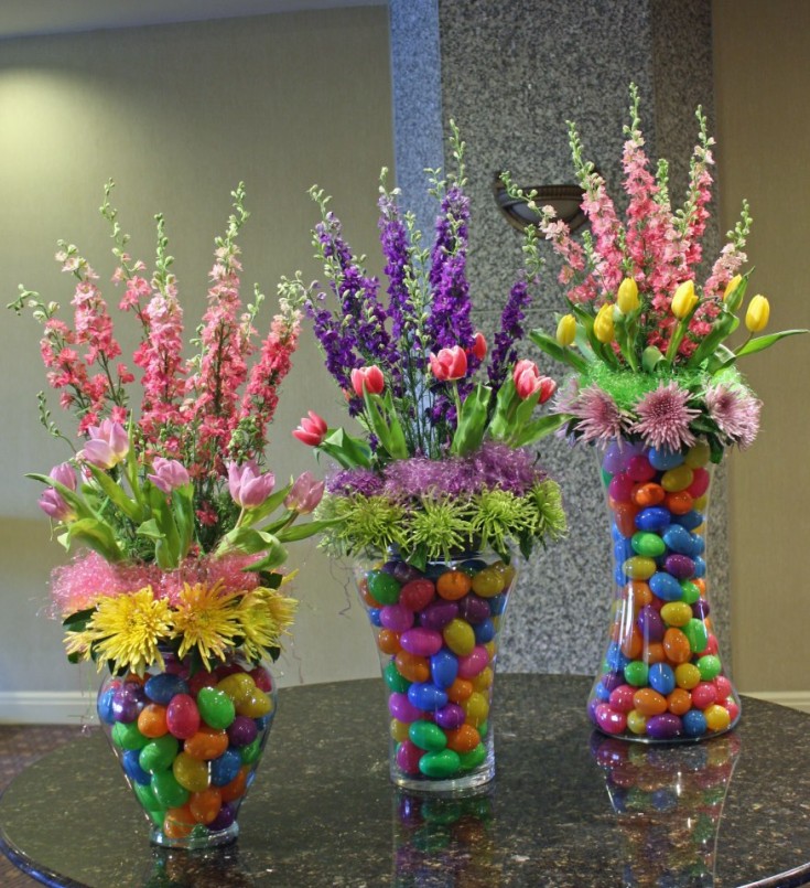 Colorful Easter flower display by Crossroads Florist, Mahwah NJ