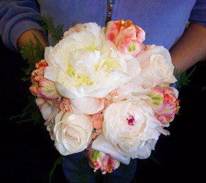 Peony and rose wedding bouquet by Flower Boutique, Cherry Hill NJ