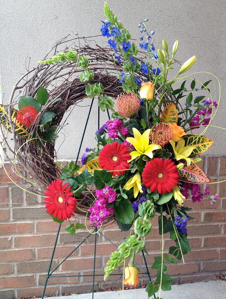 A gorgeous wreath from Art in Bloom in Brighton, MI
