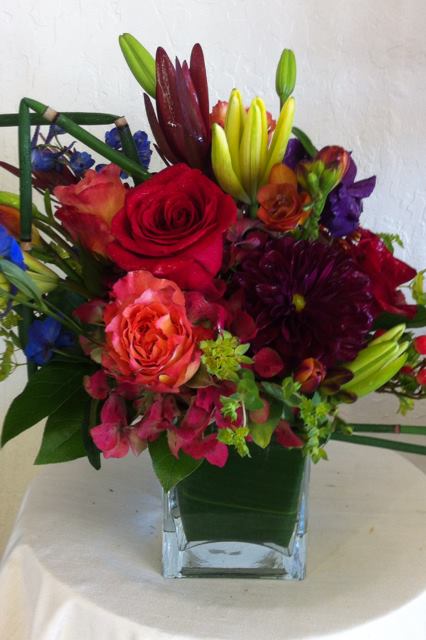 Fall arrangement from Robyn at Flowers and More in Fresno, CA