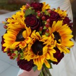 Red and Yellow Bride's Bouquet by Monday Morning Flowers