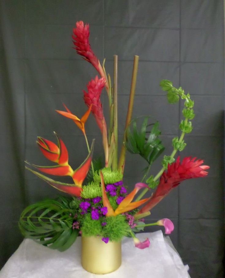 A tropical arrangement from Klamath Flower Shop in Klamath Falls, OR