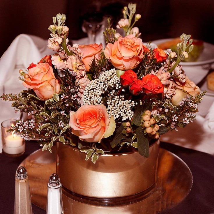 An elegant centerpiece from Monday Morning Flower and Balloon Co. in Princeton, NJ