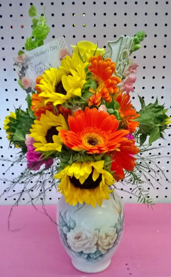 Celebrating with sunflowers at Wilma's Flowers in Jasper, AL