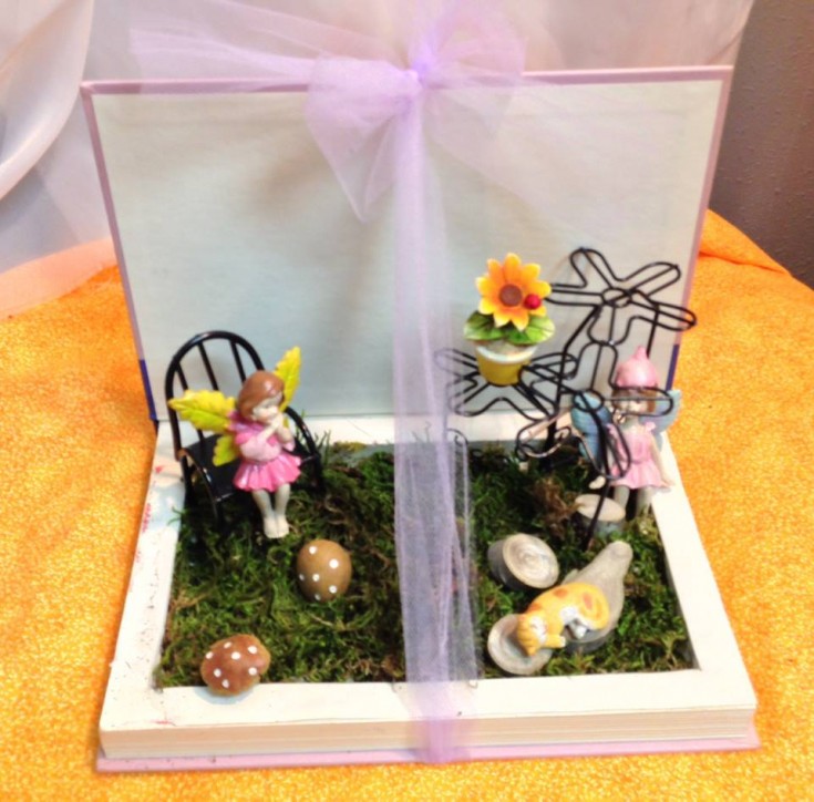 Fairy Garden made from a hollowed out book by Michele's Floral and Gifts in Copperas Cove, TX