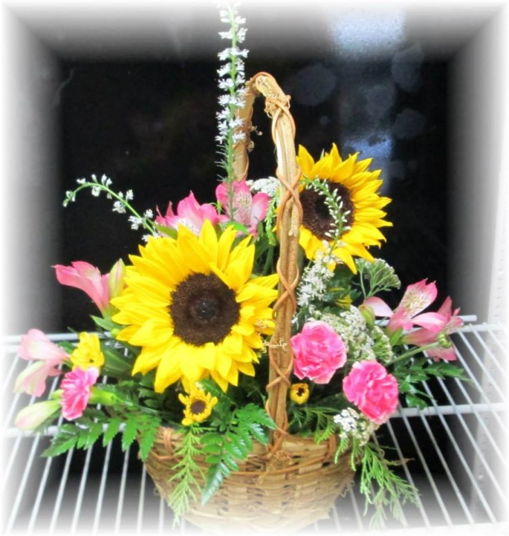 Sunflower basket arrangement from Inspirations Floral Studio of Lock Haven, PA