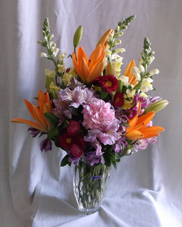 A lovely bouquet in Waterford crystal from Marshfield Blooms in Marshfield, MO