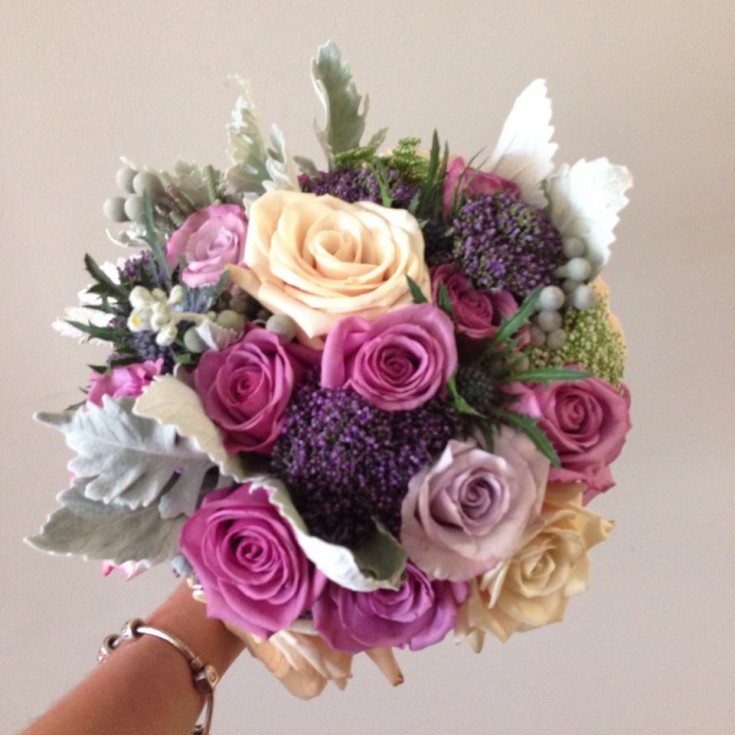 The bridal bouquet from Petals in Thyme of Wasaga Beach, ON