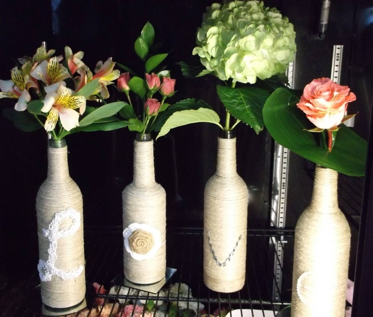 Wedding guest book table arrangements from Marshfield Blooms in Marshfield, MO