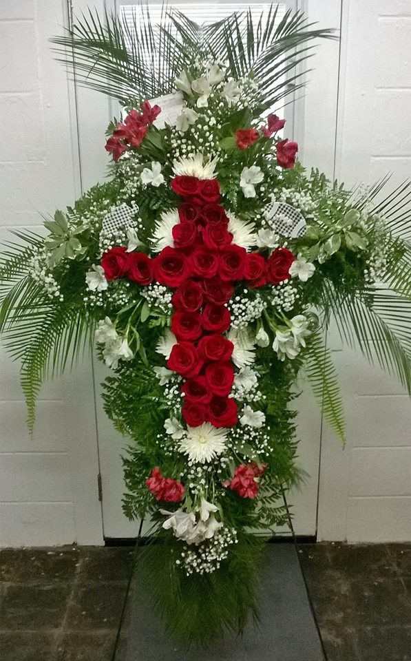 Elegant standing spray from Wilma's Flowers in Jasper, AL