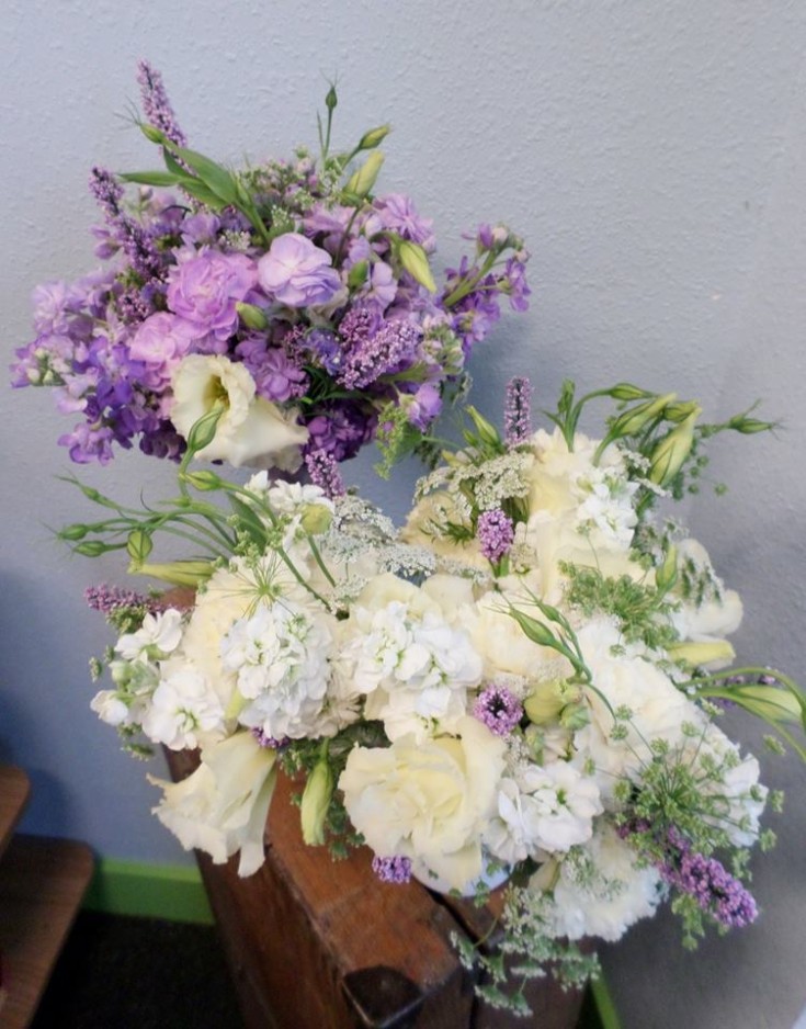Garden bouquets for the bride and bridesmaids with Klamath Flower Shop in Klamath Falls, OR