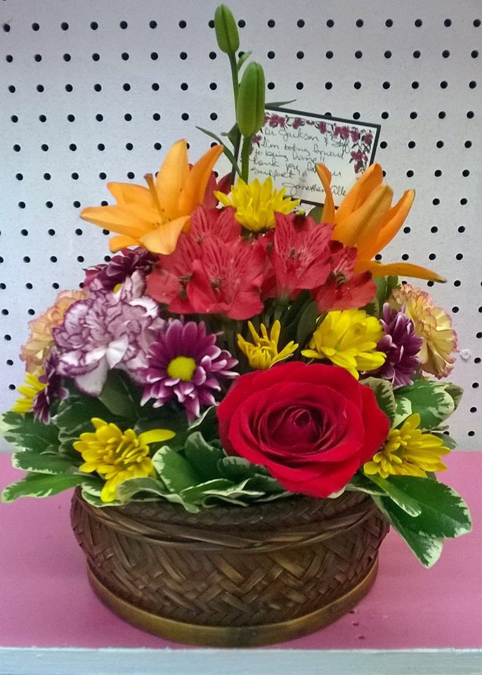 Lovely basket from Wilma's Flowers in Jasper, AL