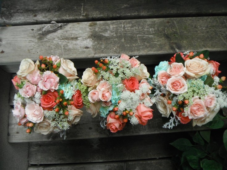 The bridesmaid threecap from Crow River Floral and Gifts in Hutchinson, MN