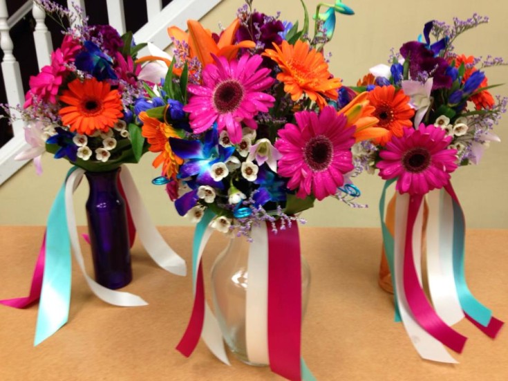 Festive wedding flowers from Oak Bay Flower Shop Ltd. in Victoria, BC