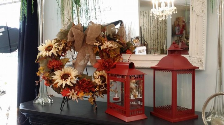Striking fall wreath from BlueShores Flowers & Gifts in Wasaga Beach, ON