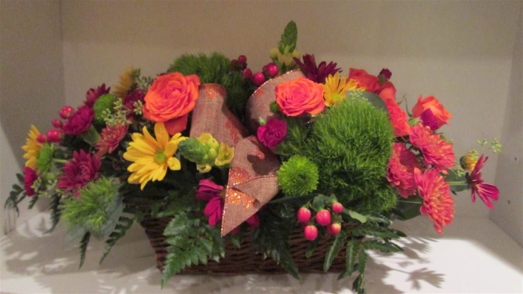 A floral basket from Inspirations Floral Studio in Lock Haven, PA