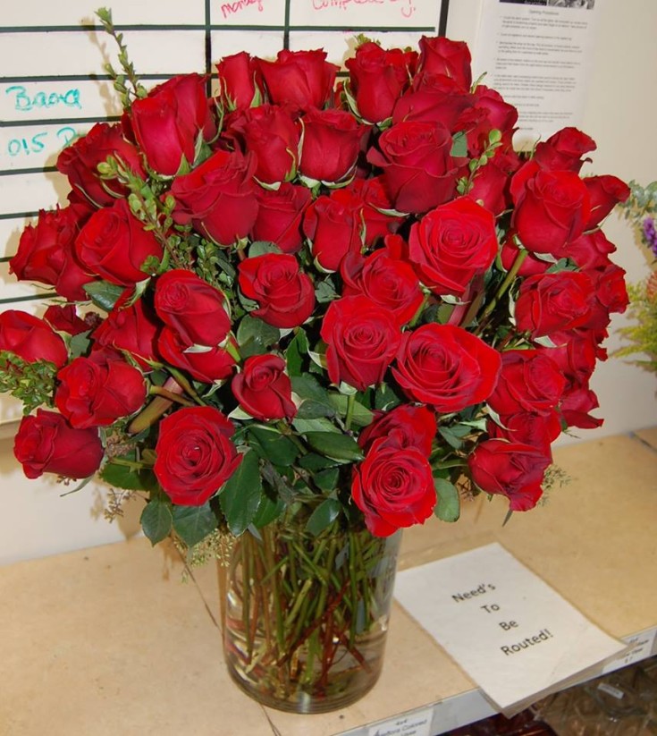 An arrangement of roses from Monday Morning Flower and Balloon Co. in Princeton, NJ